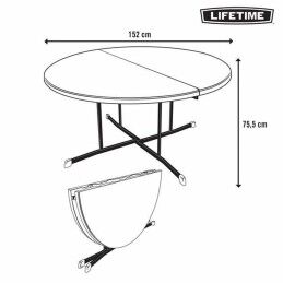 Lifetime|Mesa Dobrável Lifetime Ø 152 cm Redonda