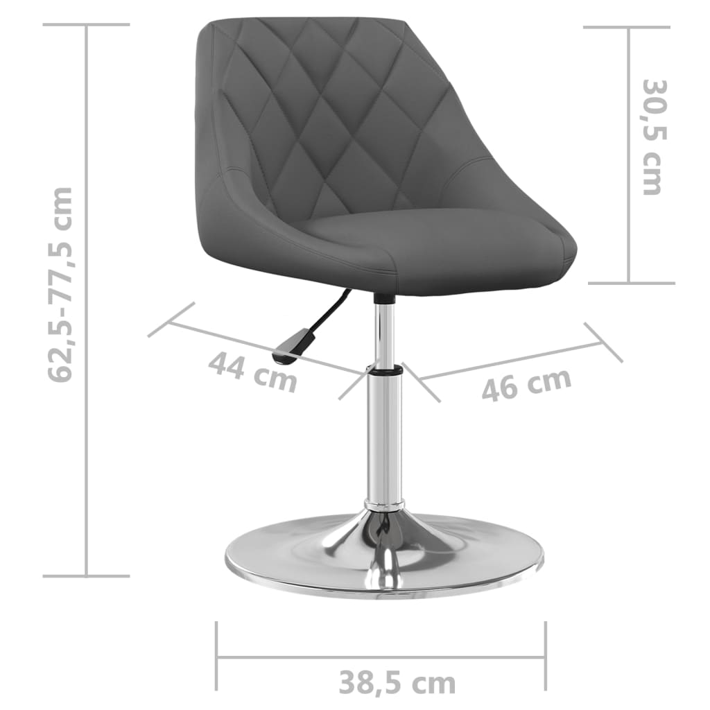 vidaXL Cadeiras de jantar giratórias 2 pcs veludo cinzento-escuro