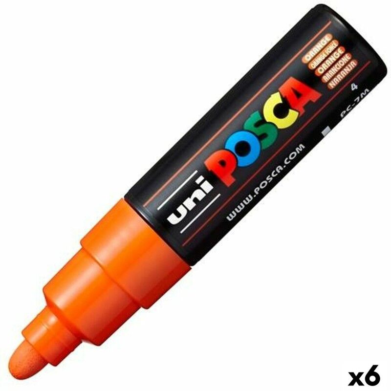 POSCA|Rotuladores POSCA PC-7M Laranja (6 Unidades) POSCA|Rotuladores POSCA PC-7M Laranja (6 Unidades)