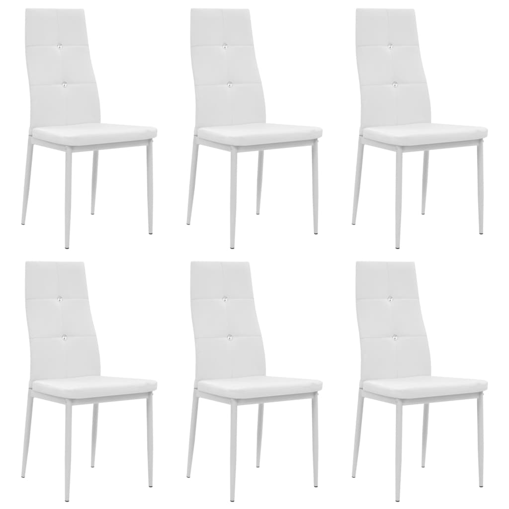 vidaXL Cadeiras de jantar 6 pcs couro artificial branco