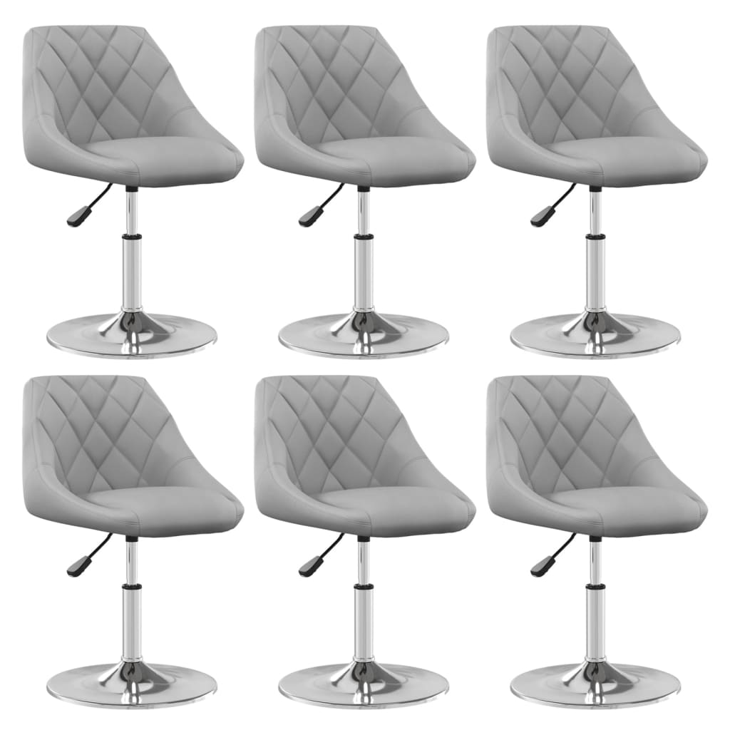 vidaXL Cadeiras de jantar giratórias 6 pcs veludo cinzento-claro