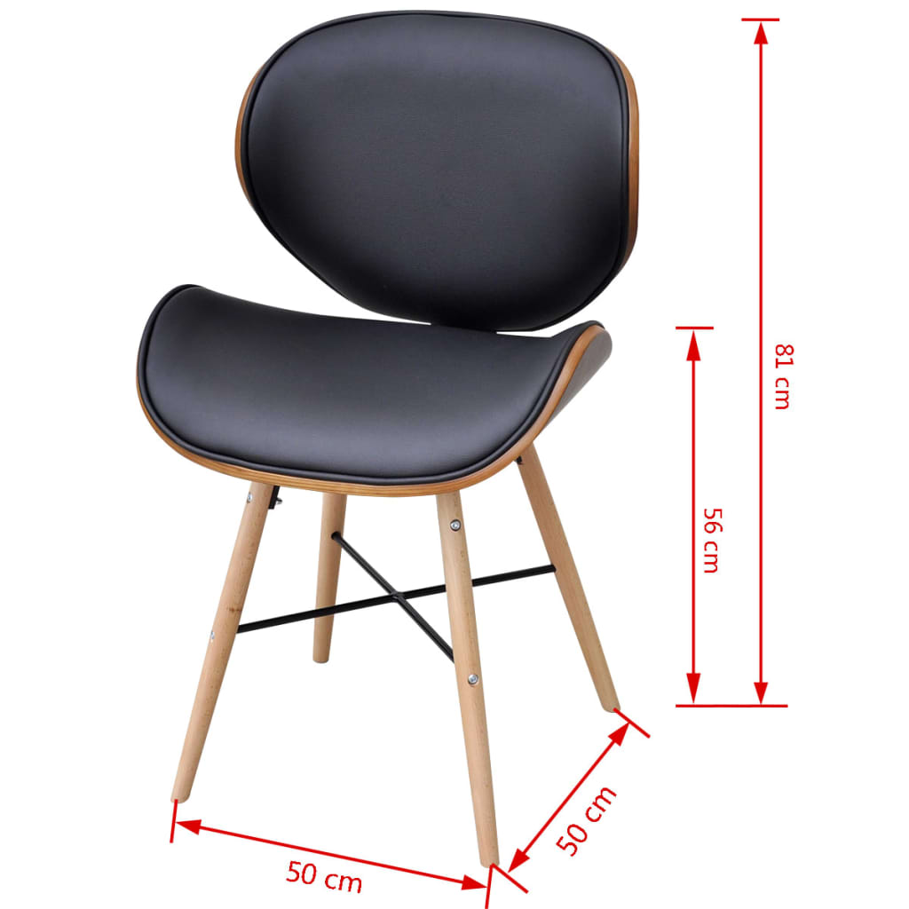 vidaXL Cadeiras jantar 2 pcs madeira curvada e couro artificial