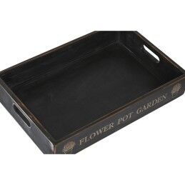 Home ESPRIT|Jogo de Bandejas Home ESPRIT Preto Madeira de abeto 56 x 38 x 10 cm (3 Peças)