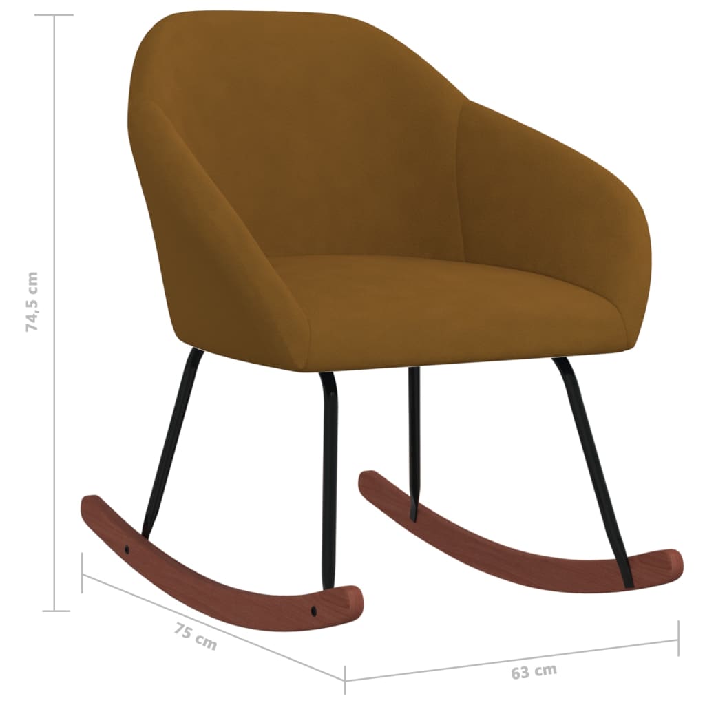 vidaXL Cadeira de baloiço tecido castanho