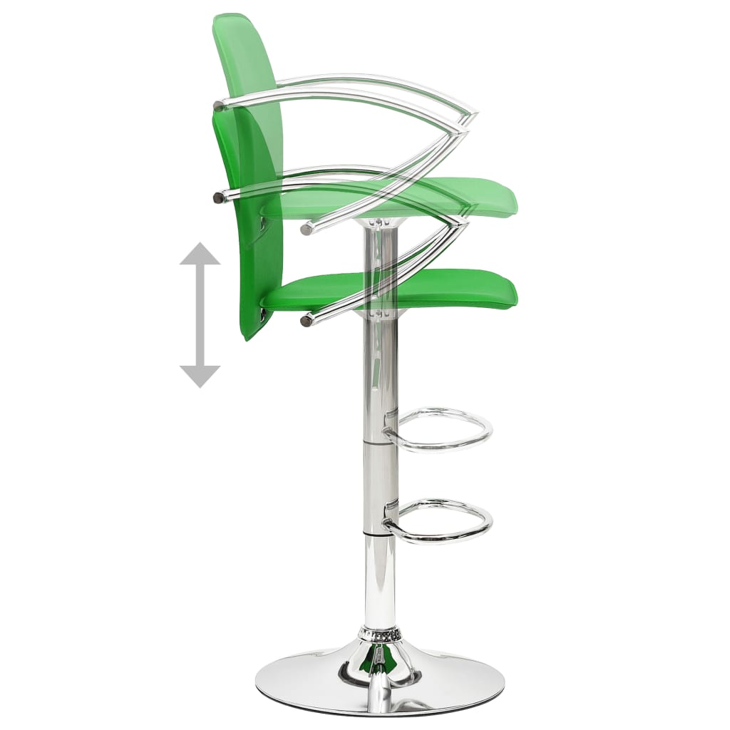 vidaXL Bancos de bar 2 pcs couro artificial verde