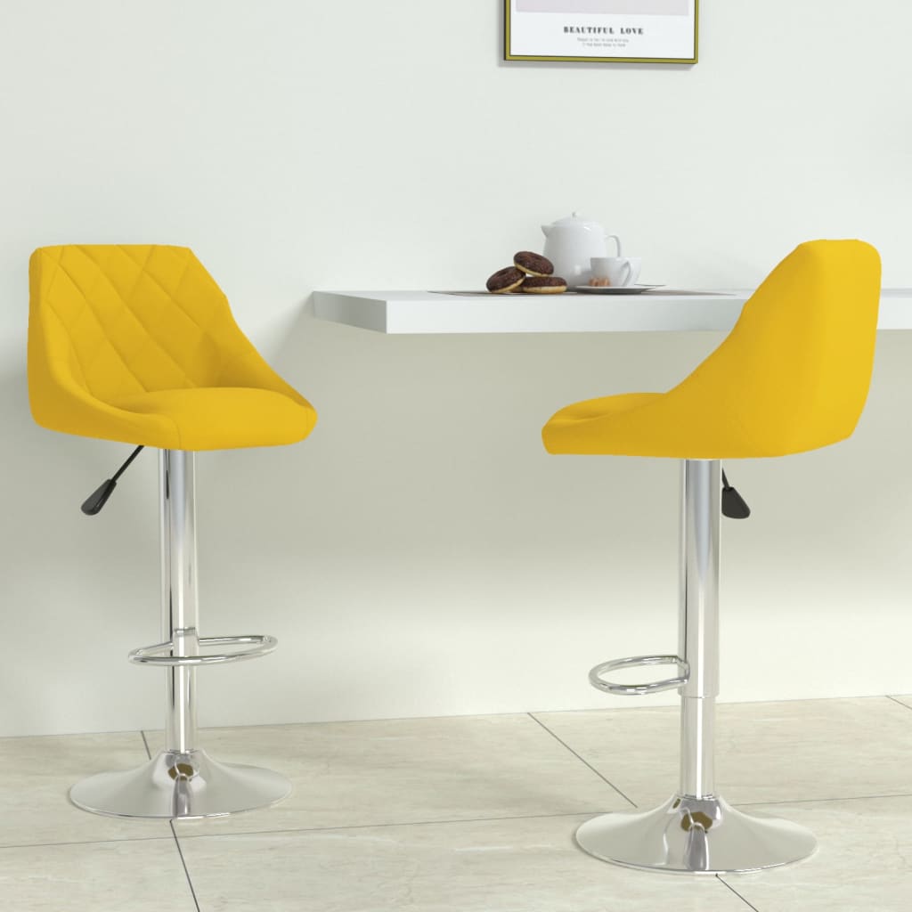 vidaXL Bancos de bar 2 pcs veludo amarelo mostarda