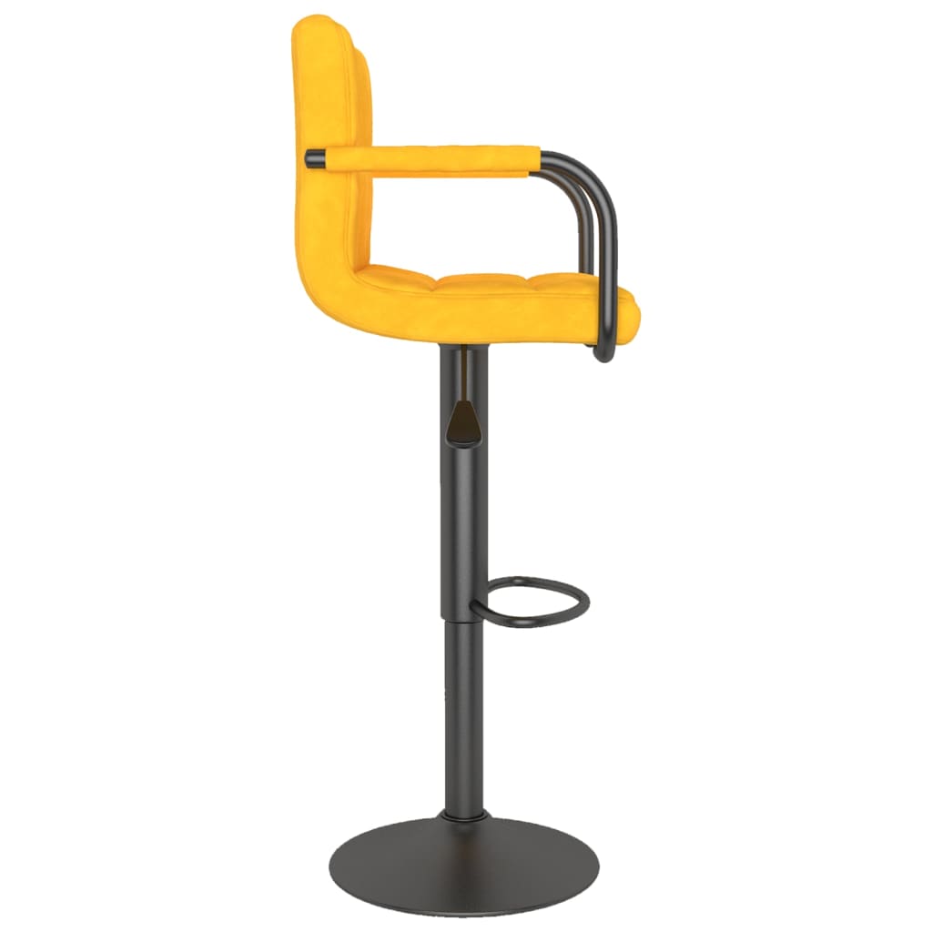 vidaXL Bancos de bar 2 pcs veludo amarelo mostarda