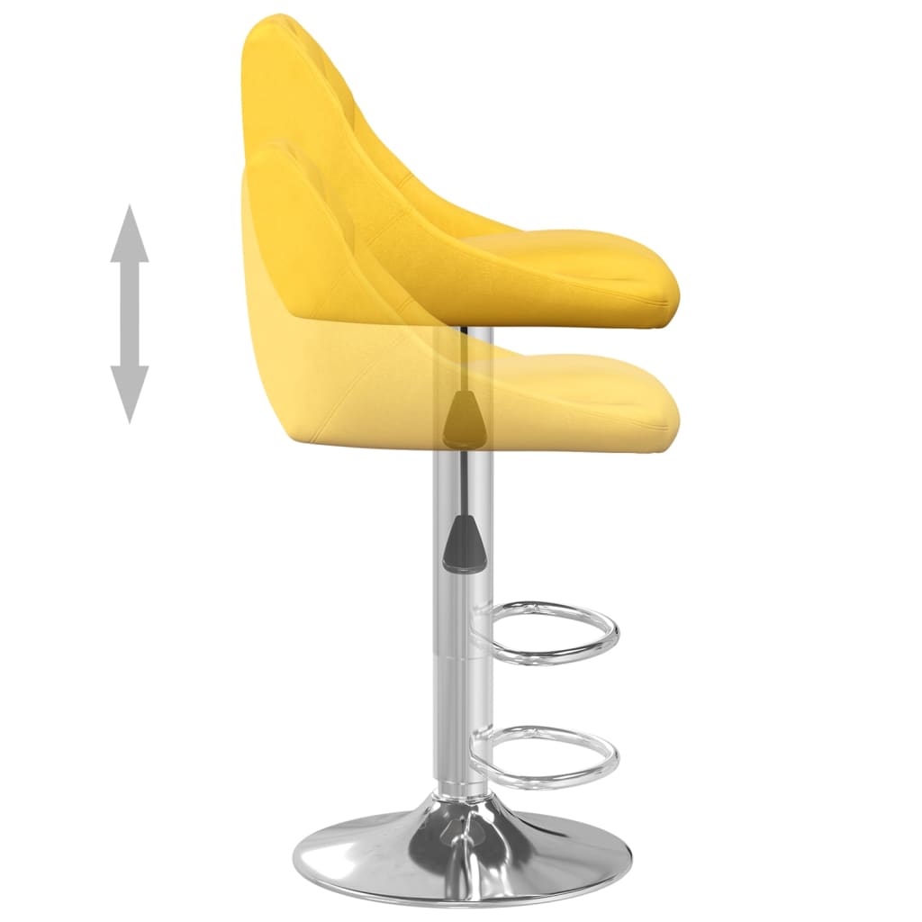 vidaXL Bancos de bar 2 pcs veludo amarelo mostarda