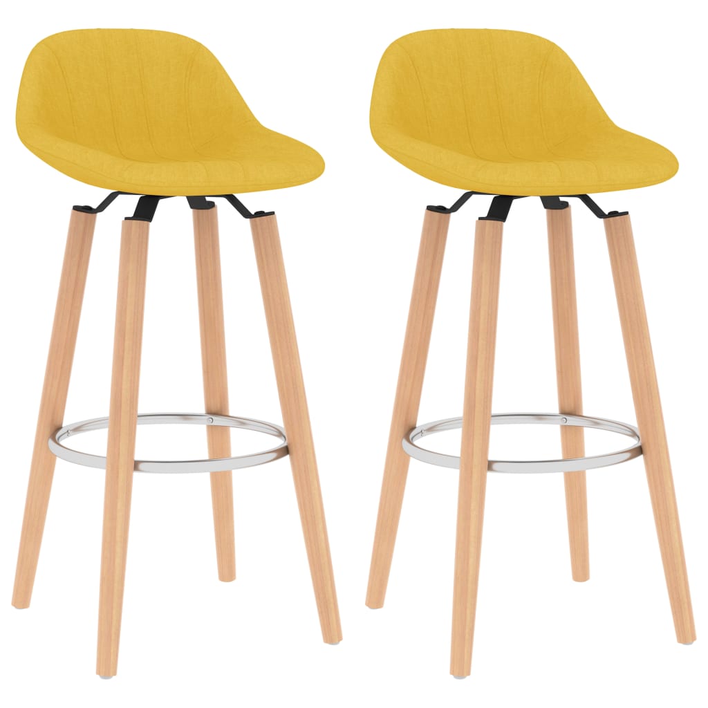 vidaXL Bancos de bar 2 pcs tecido amarelo mostarda