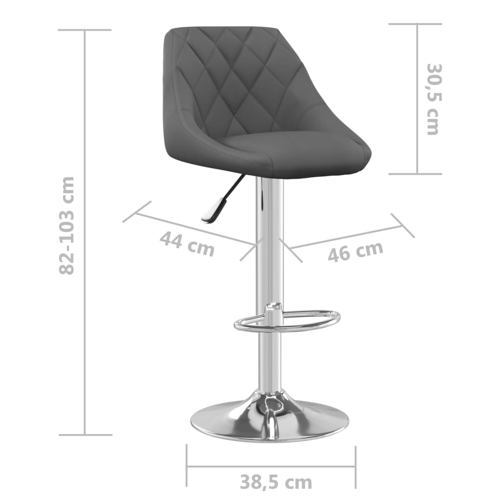 vidaXL Bancos de bar 2 pcs veludo cinzento-escuro