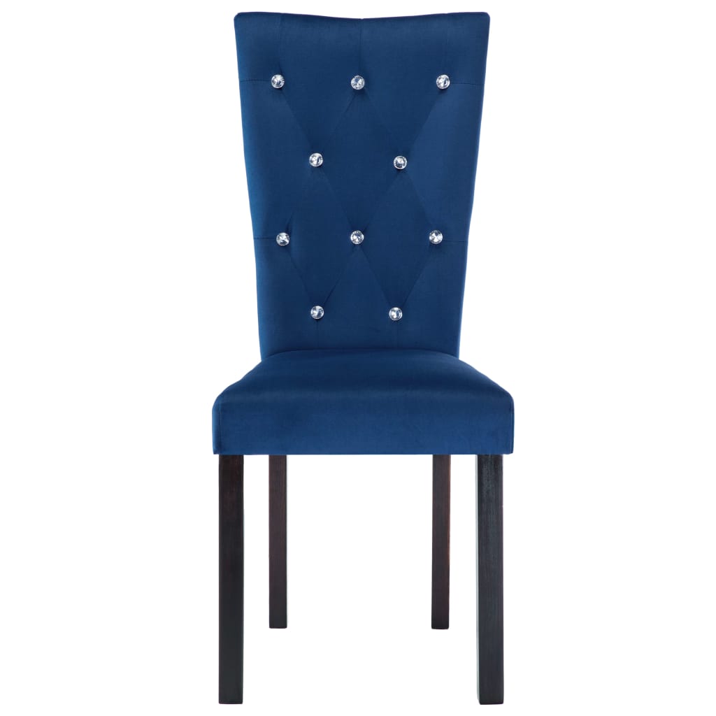 vidaXL Cadeiras de jantar 2 pcs veludo azul-escuro