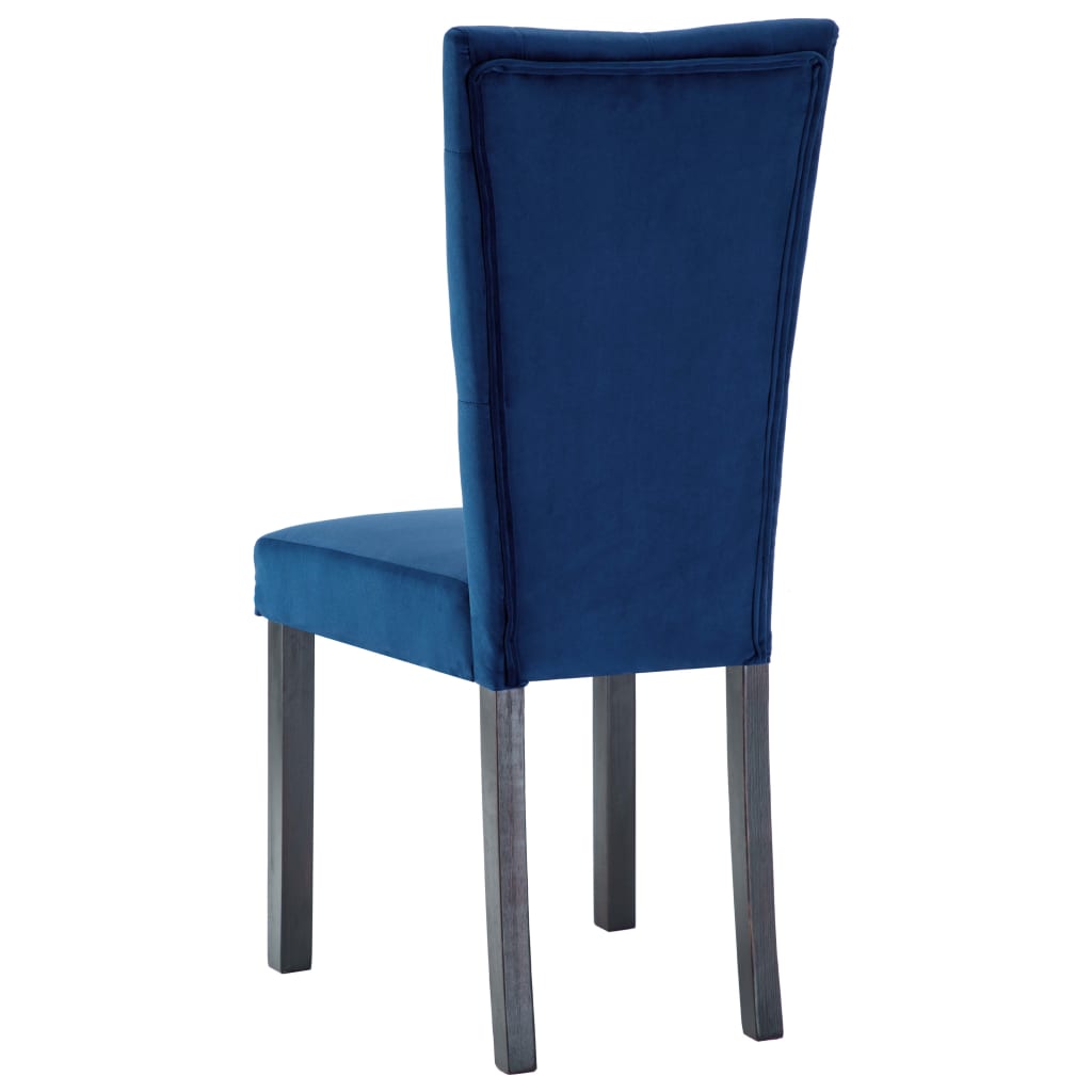 vidaXL Cadeiras de jantar 2 pcs veludo azul-escuro