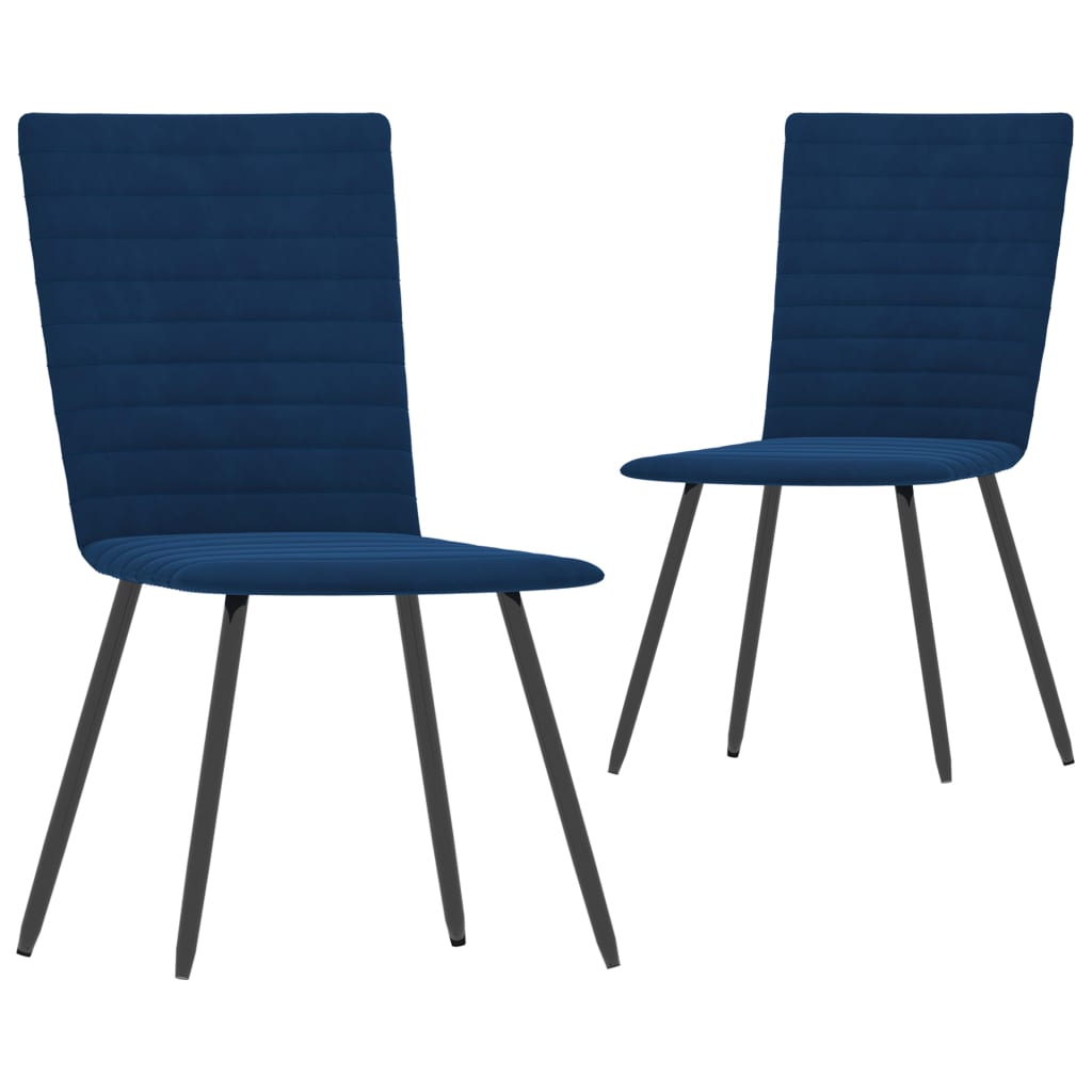 vidaXL Cadeiras de jantar 2 pcs veludo azul