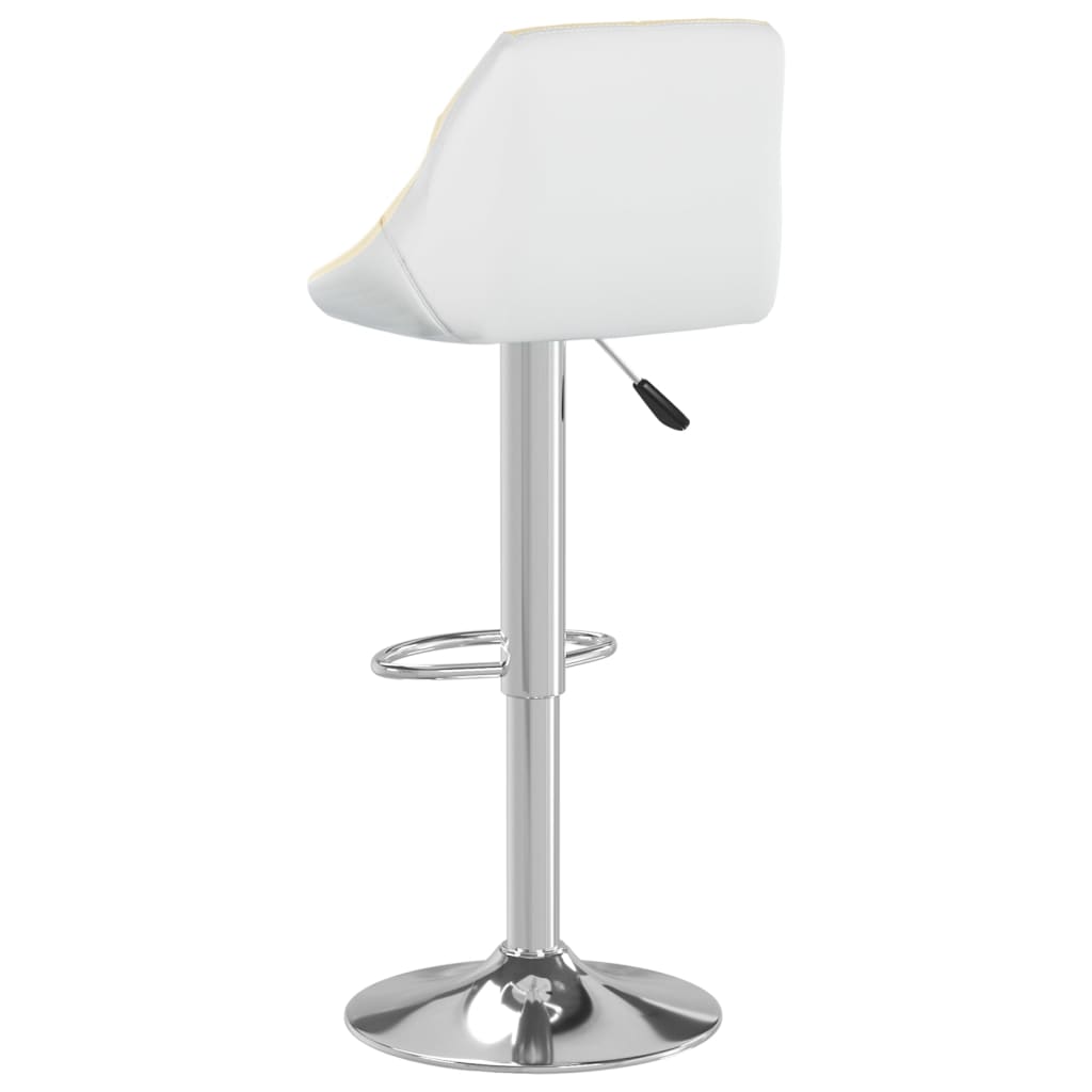 vidaXL Bancos de bar 2 pcs couro artificial cor creme e branco