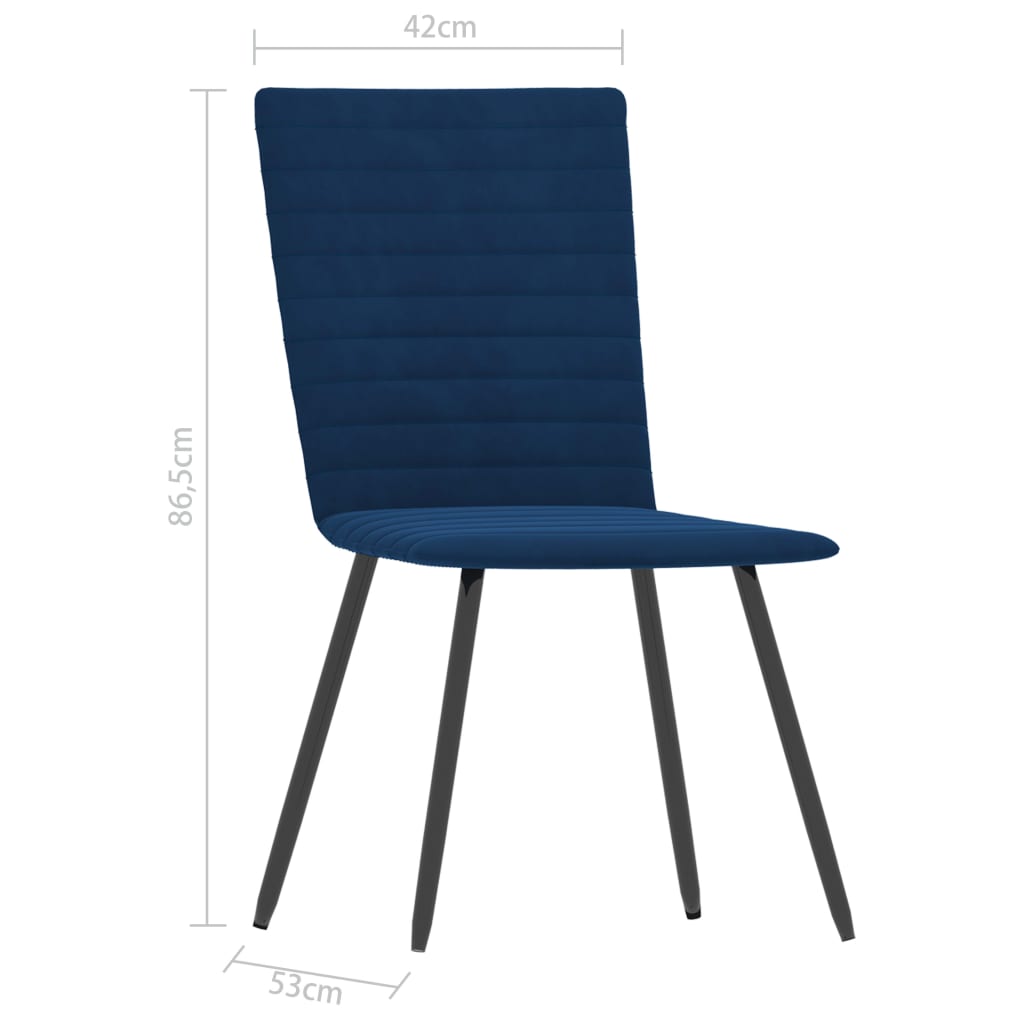 vidaXL Cadeiras de jantar 2 pcs veludo azul