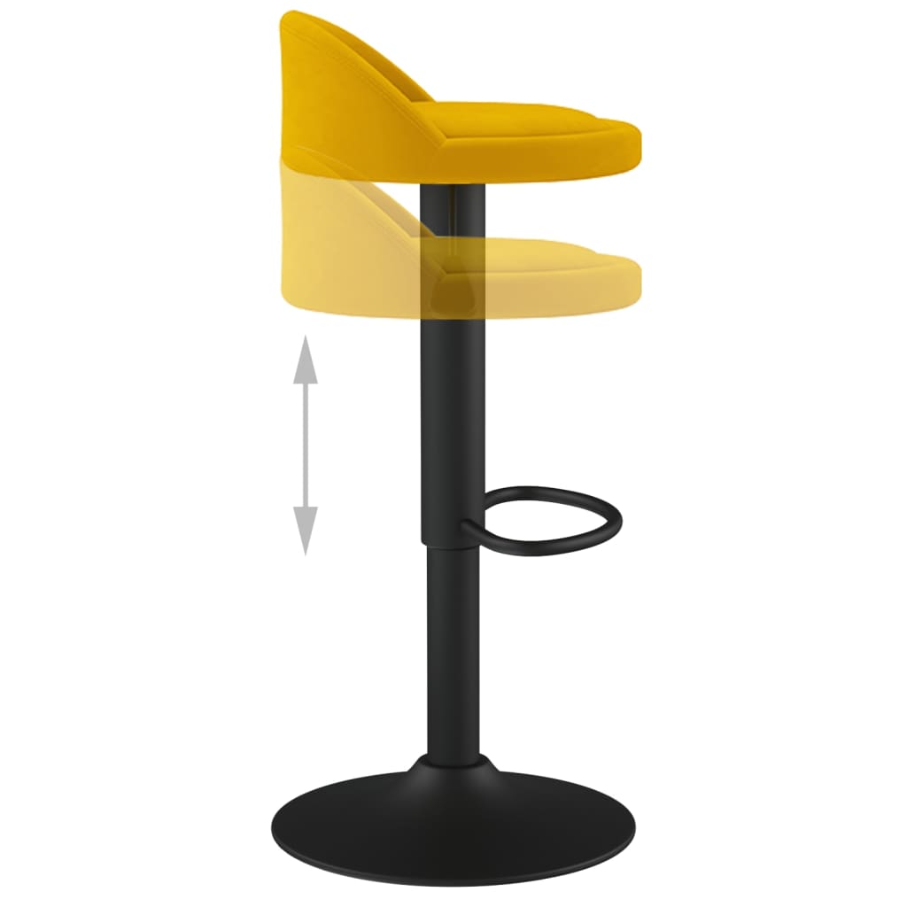 vidaXL Bancos de bar 2 pcs veludo amarelo