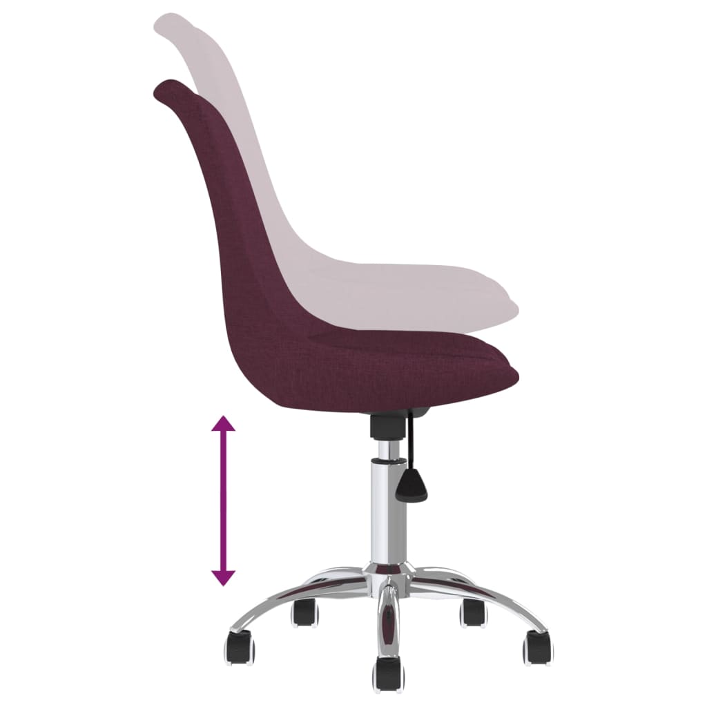 vidaXL Cadeiras de jantar giratórias 2 pcs tecido roxo