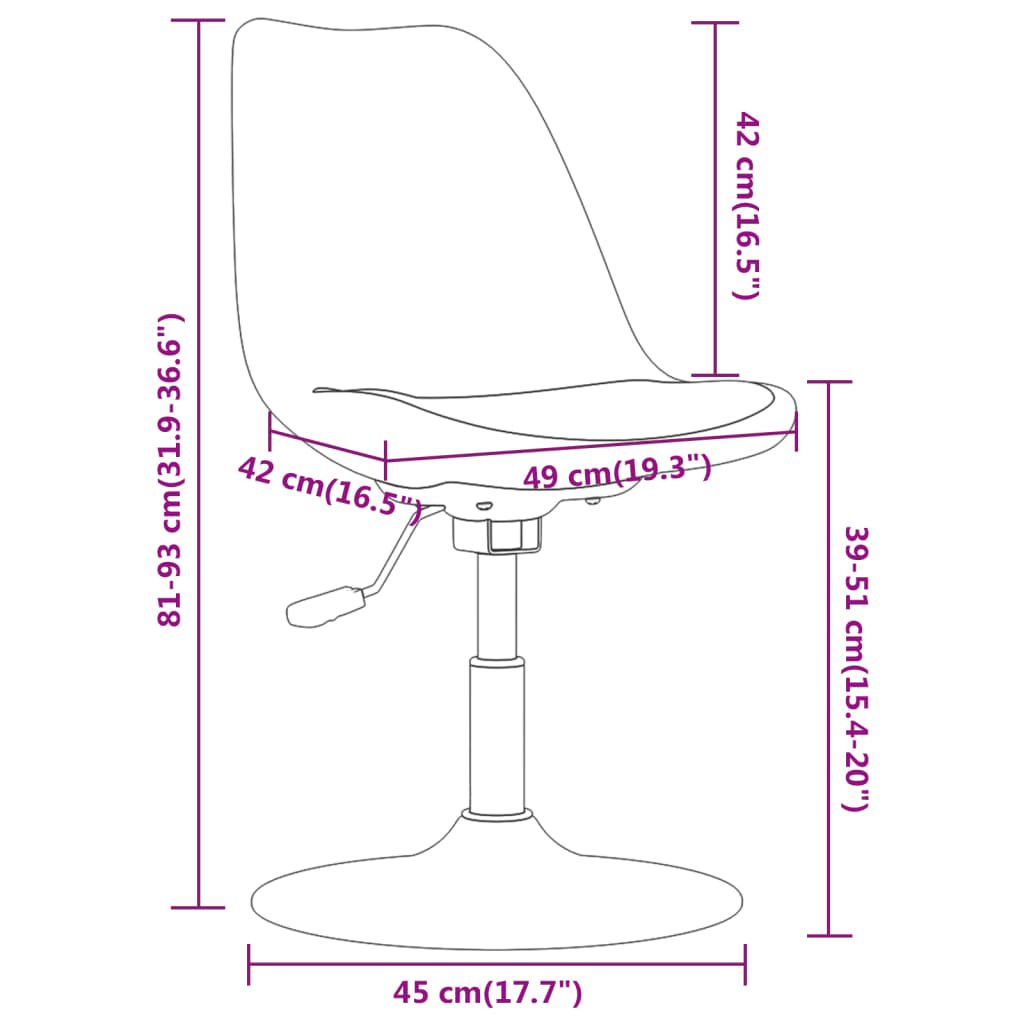 vidaXL Cadeiras de jantar giratórias 6 pcs tecido castanho-escuro