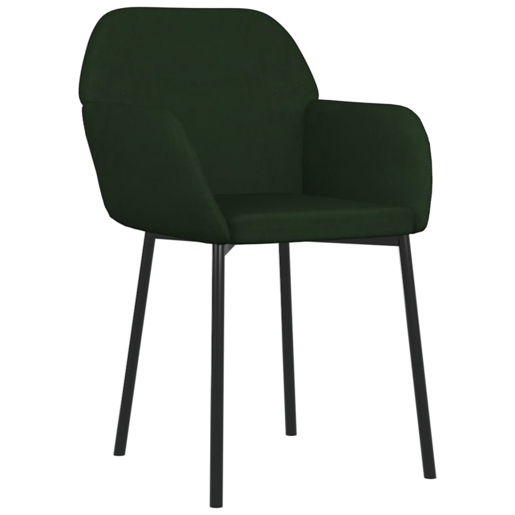 vidaXL Cadeiras de jantar 2 pcs veludo verde-escuro