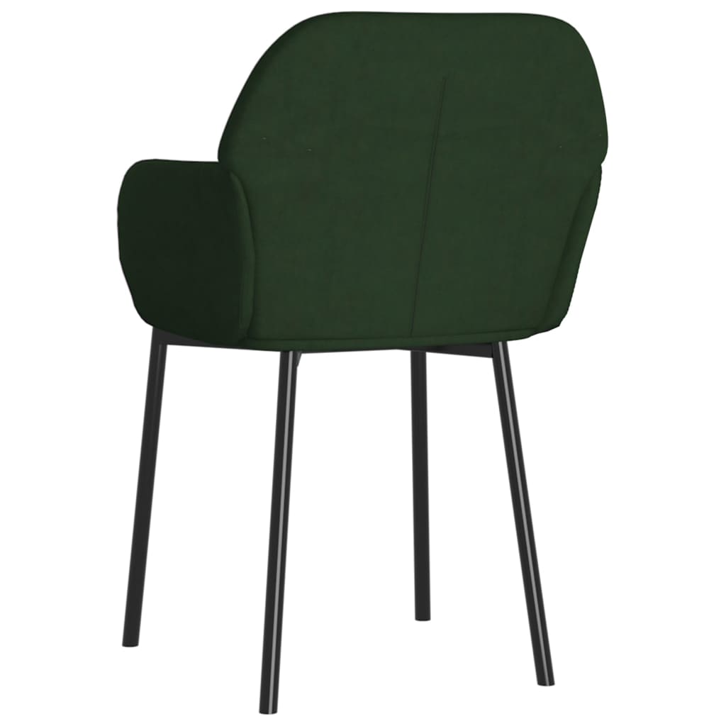 vidaXL Cadeiras de jantar 2 pcs veludo verde-escuro