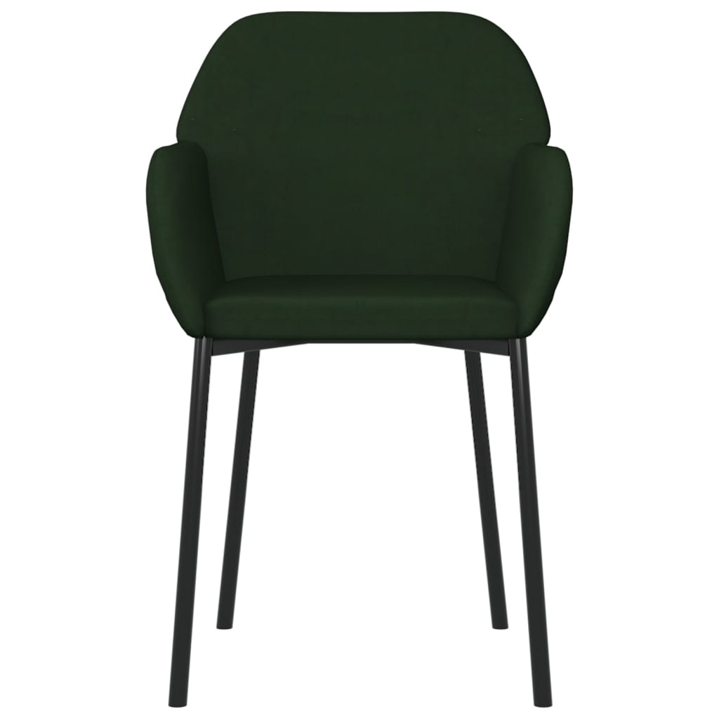 vidaXL Cadeiras de jantar 2 pcs veludo verde-escuro