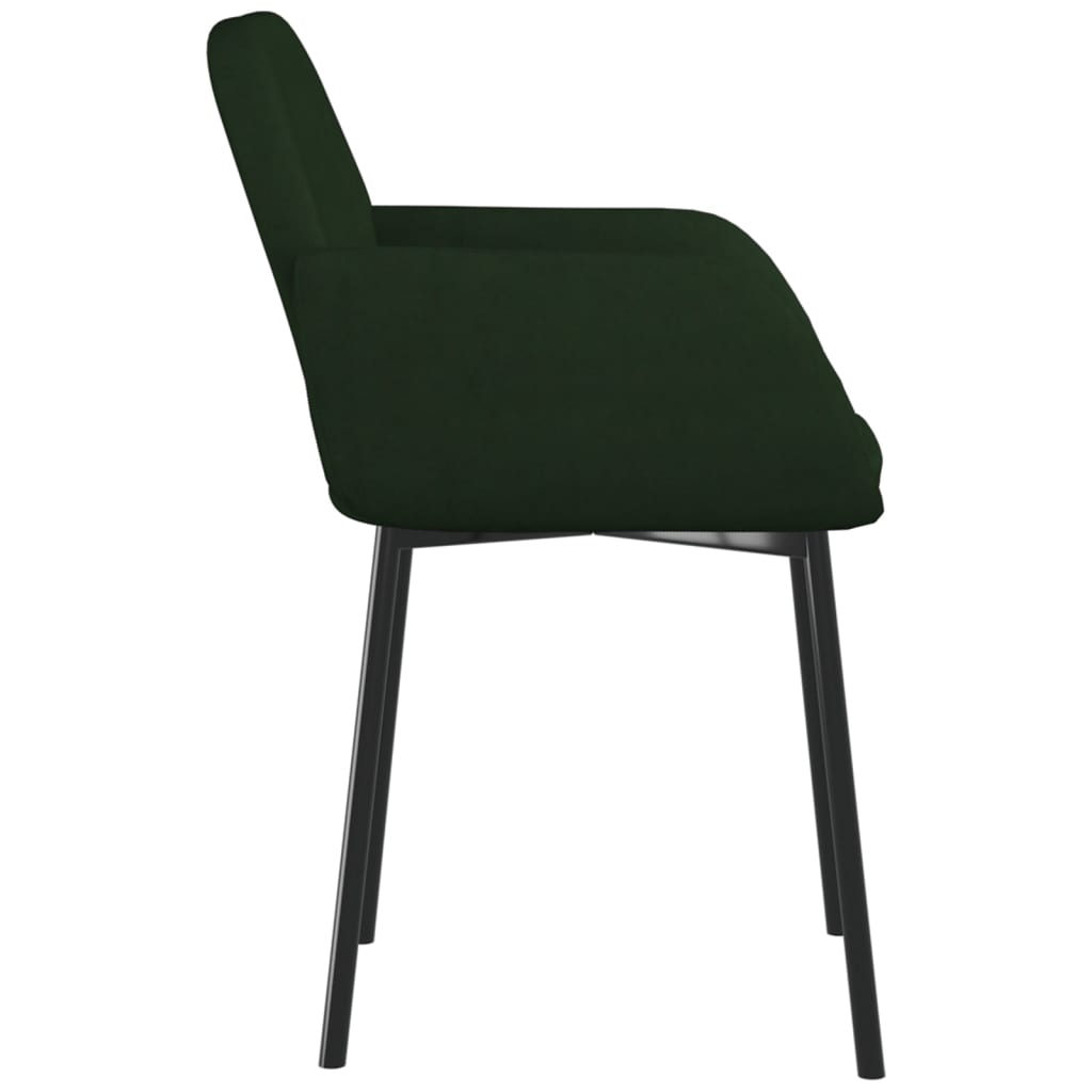 vidaXL Cadeiras de jantar 2 pcs veludo verde-escuro