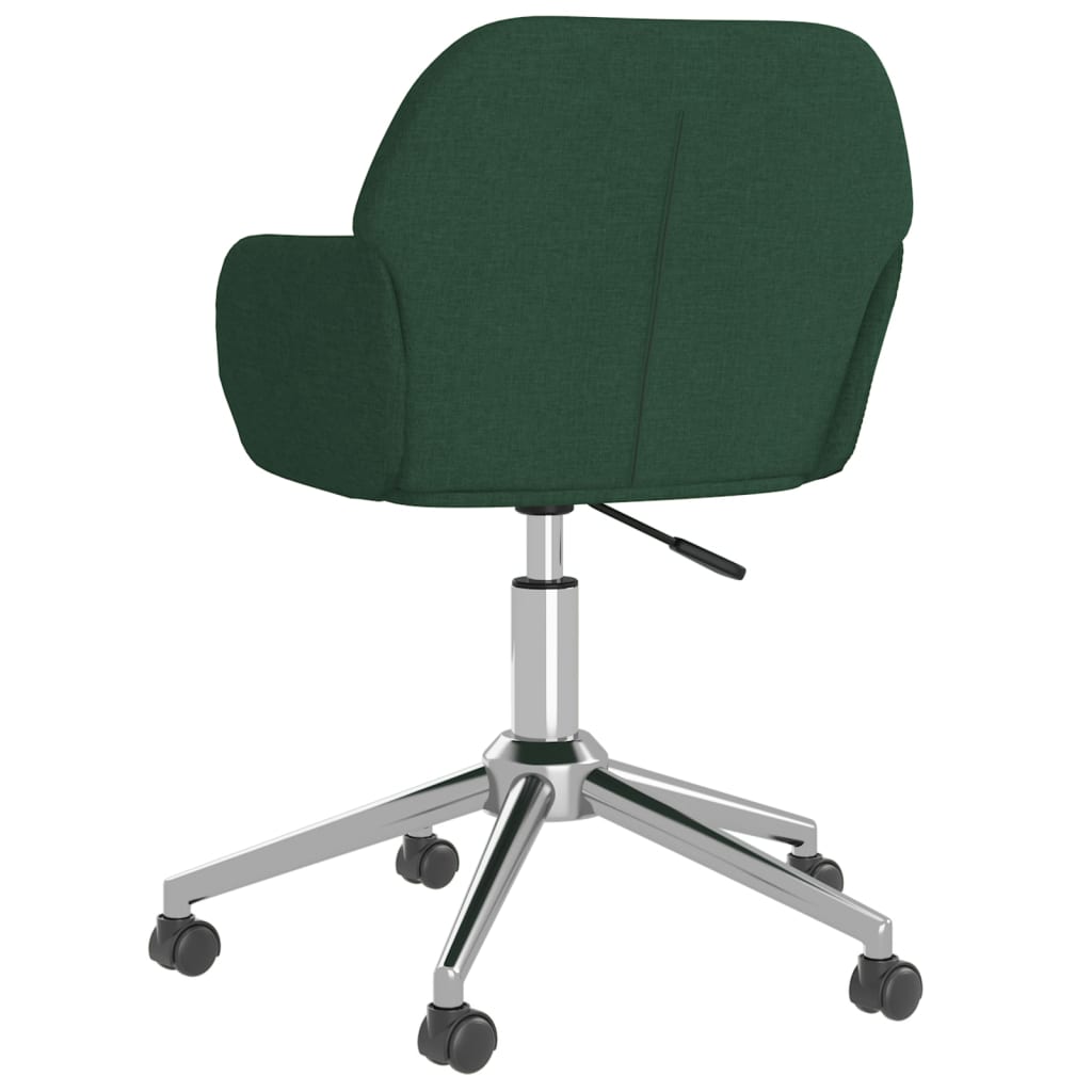 vidaXL Cadeiras de jantar giratórias 2 pcs tecido verde-escuro