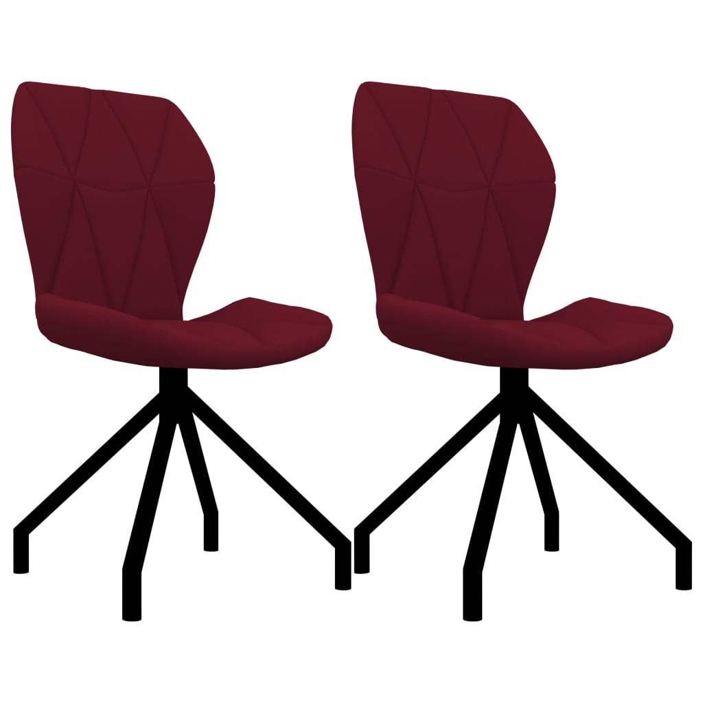 vidaXL Cadeiras de jantar 2 pcs couro artificial vermelho-tinto