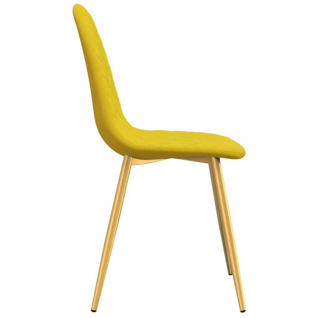 vidaXL Cadeiras de jantar 2 pcs veludo amarelo mostarda