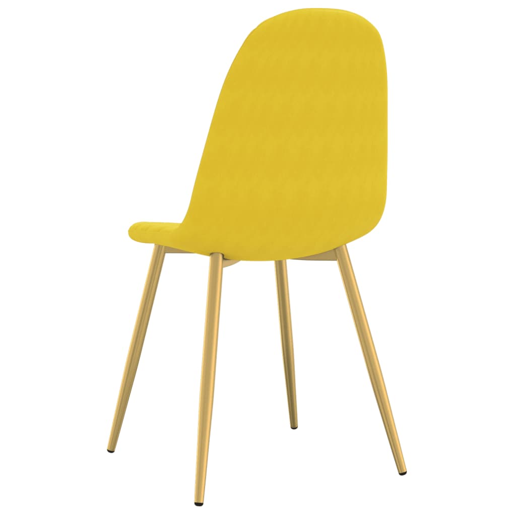 vidaXL Cadeiras de jantar 2 pcs veludo amarelo mostarda