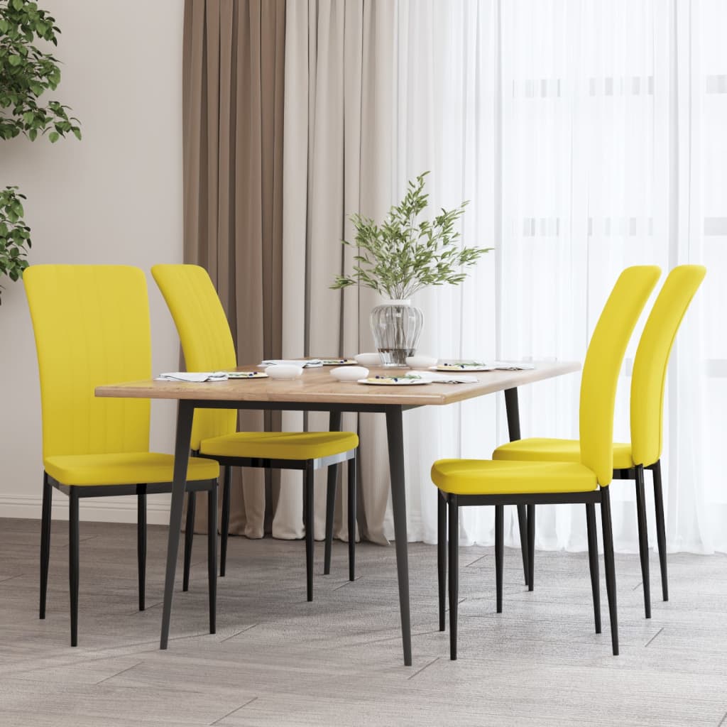 vidaXL Cadeiras de jantar 4 pcs veludo amarelo mostarda