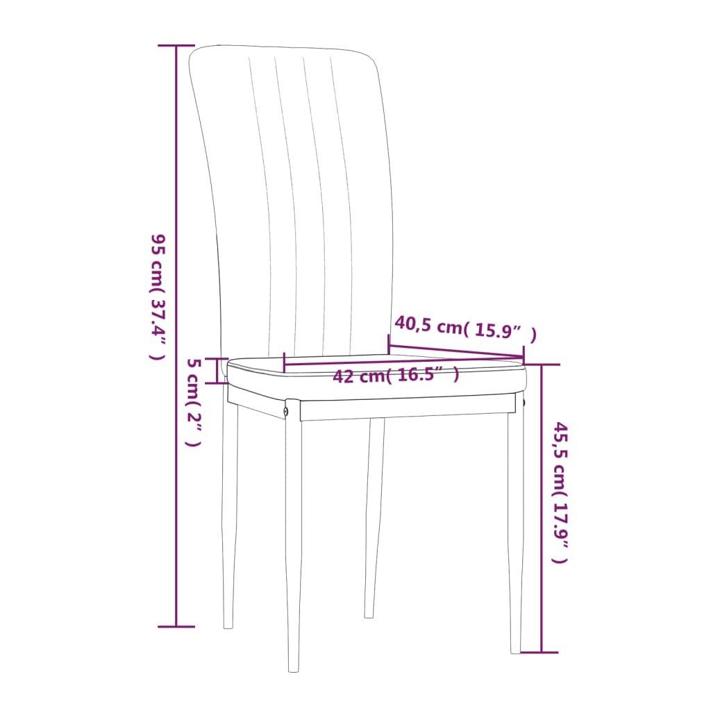 vidaXL Cadeiras de jantar 2 pcs veludo cinzento-escuro