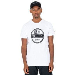 Camisola de Manga Curta Homem New Era Essential Visor Sticker Branco