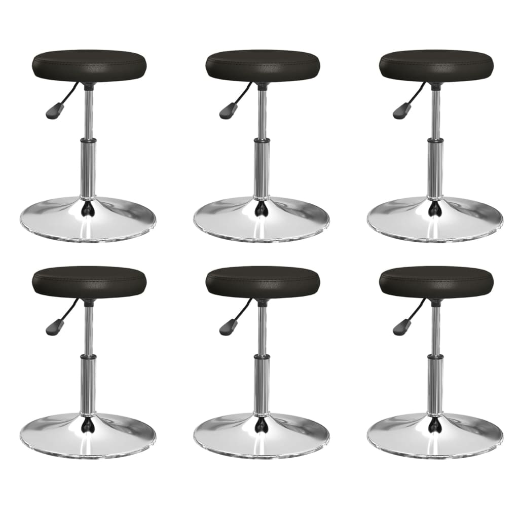 vidaXL Cadeiras de jantar 6 pcs couro artificial preto