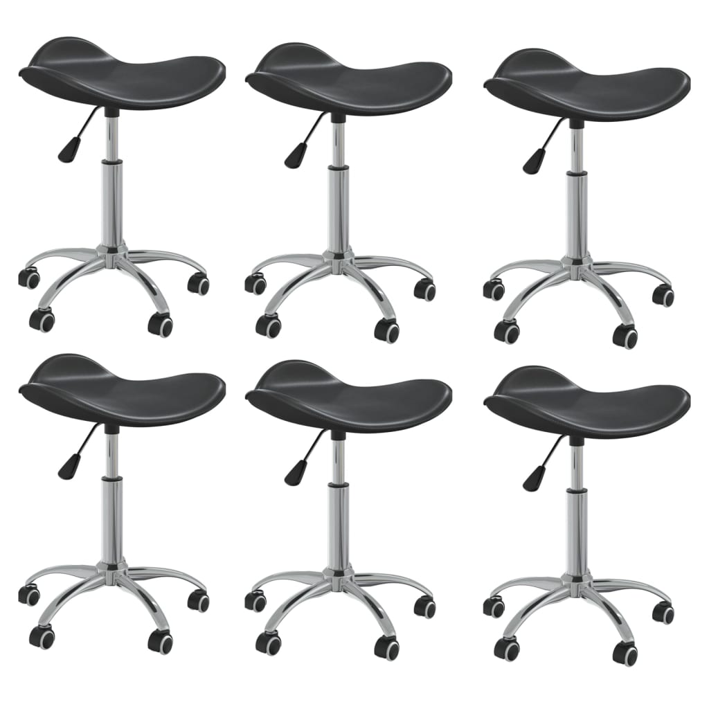 vidaXL Cadeiras de jantar giratórias 6 pcs couro artificial preto