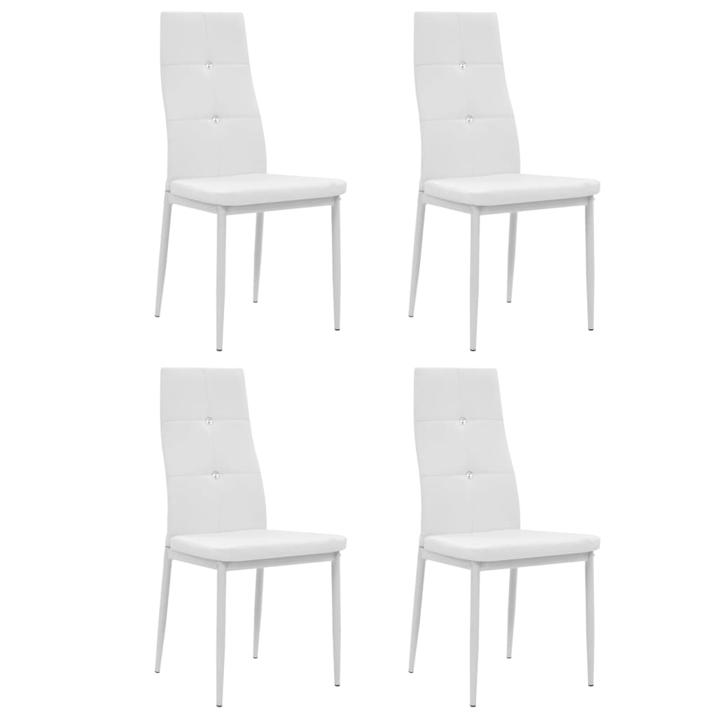 vidaXL Cadeiras de jantar 4 pcs couro artificial branco