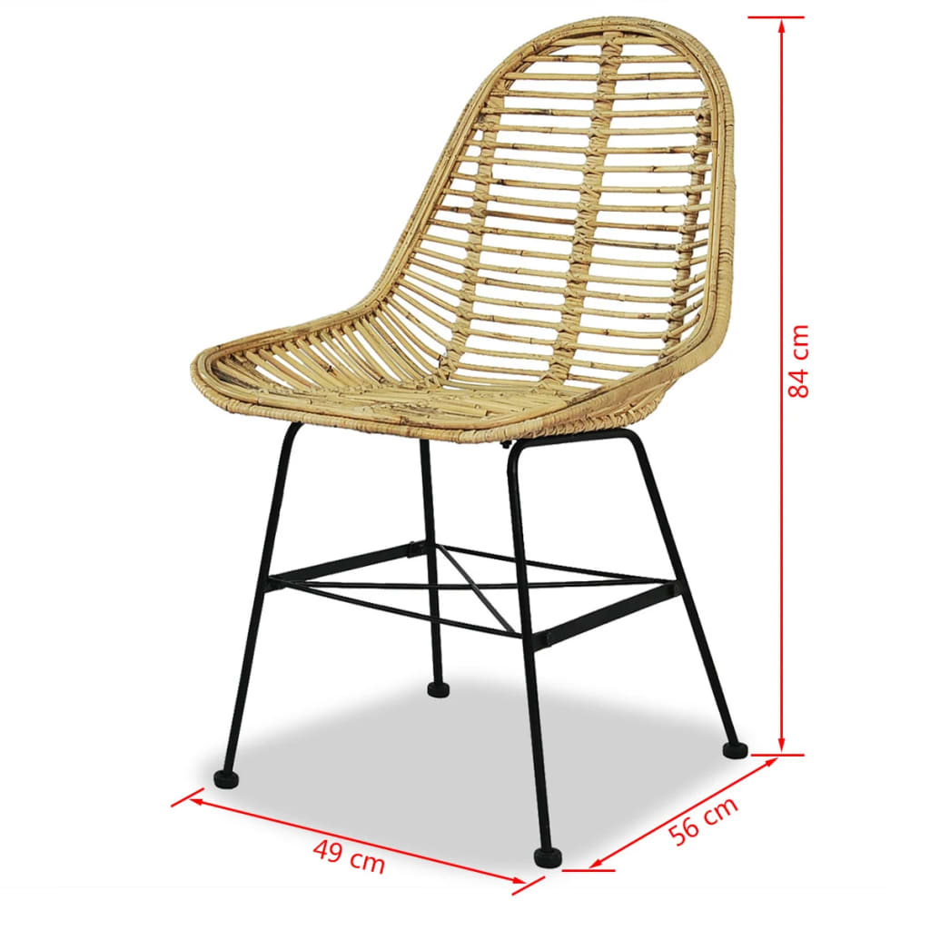 vidaXL Cadeiras de jantar 2 pcs vime genuíno