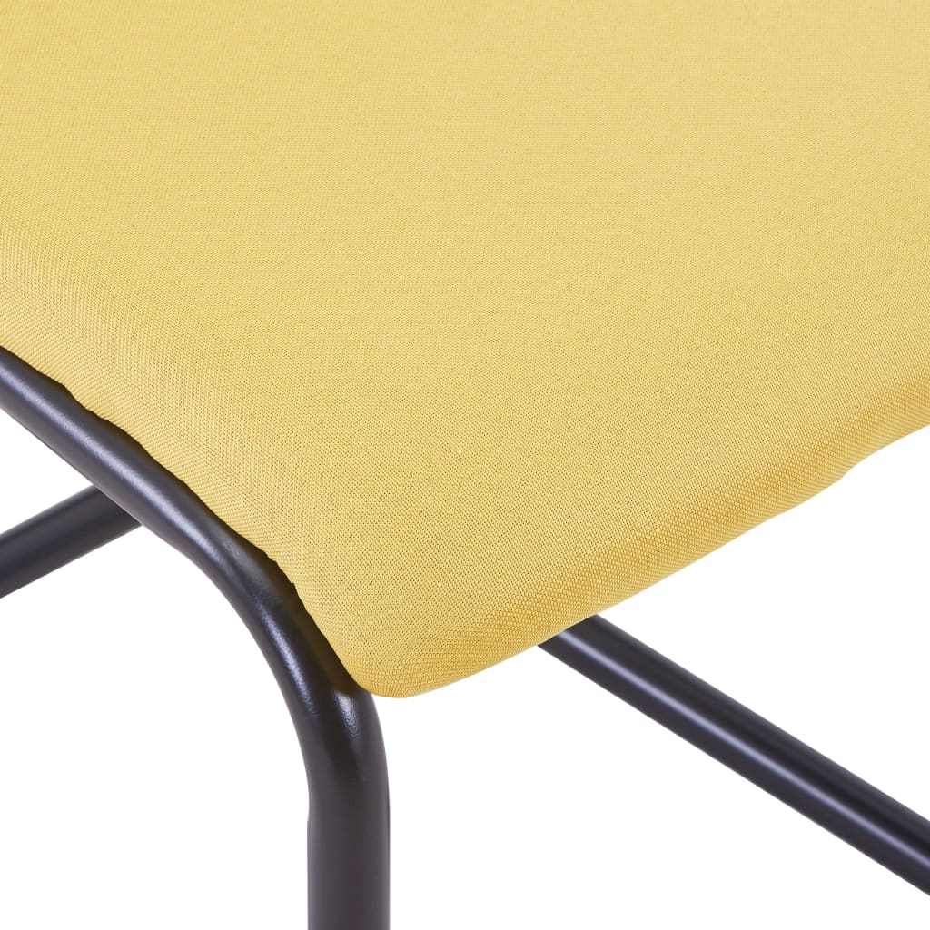 vidaXL Cadeiras de jantar cantilever 2 pcs tecido amarelo