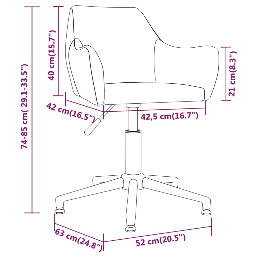 vidaXL Cadeiras de jantar giratórias 2 pcs veludo cinzento-escuro