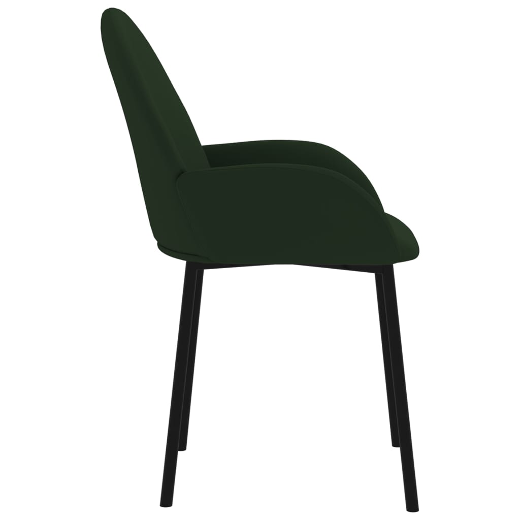 vidaXL Cadeiras de jantar 2 pcs veludo verde-escuro