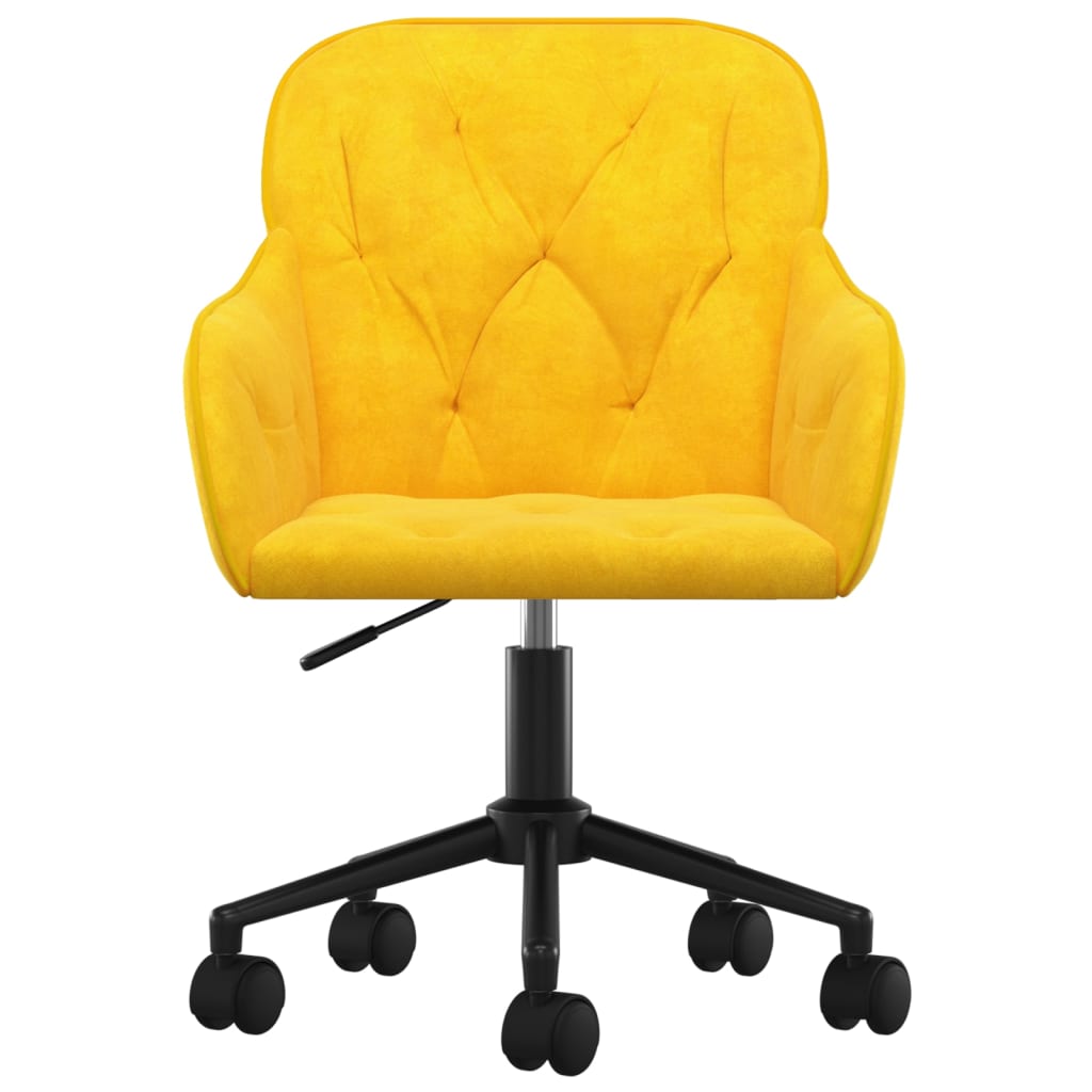 vidaXL Cadeiras de jantar giratórias 2 pcs veludo amarelo