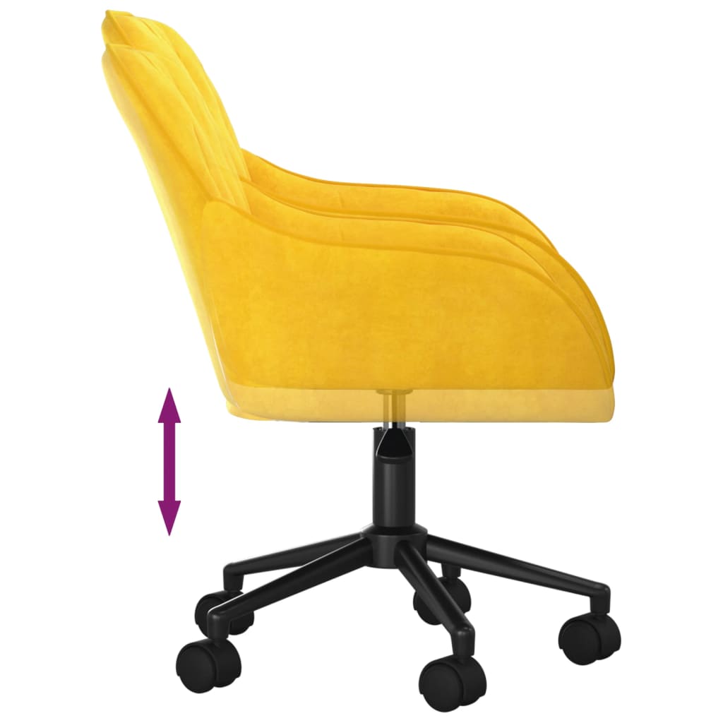 vidaXL Cadeiras de jantar giratórias 2 pcs veludo amarelo