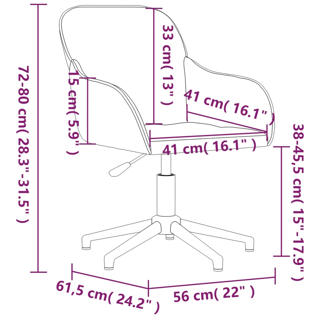 vidaXL Cadeiras de jantar giratórias 2 pcs veludo cor creme