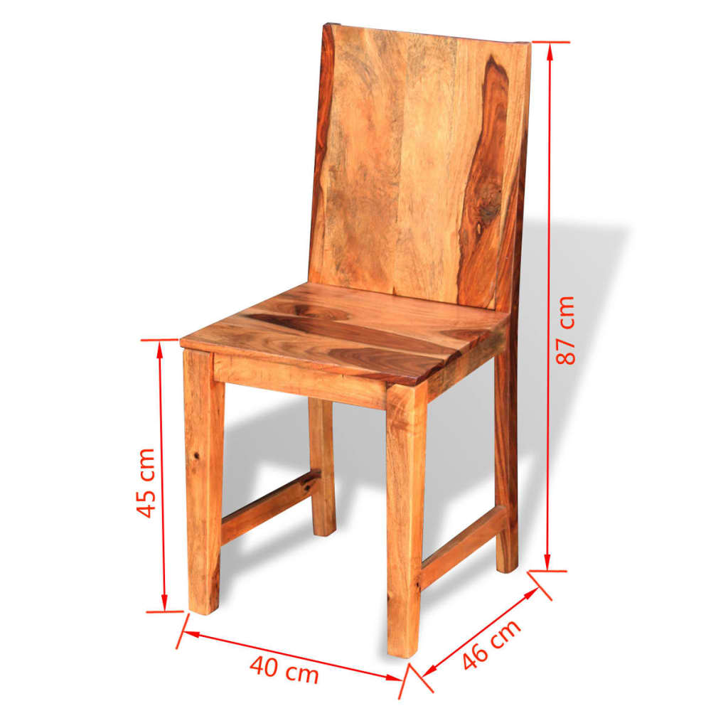vidaXL Cadeiras de jantar, madeira sheesham sólida 2 pcs
