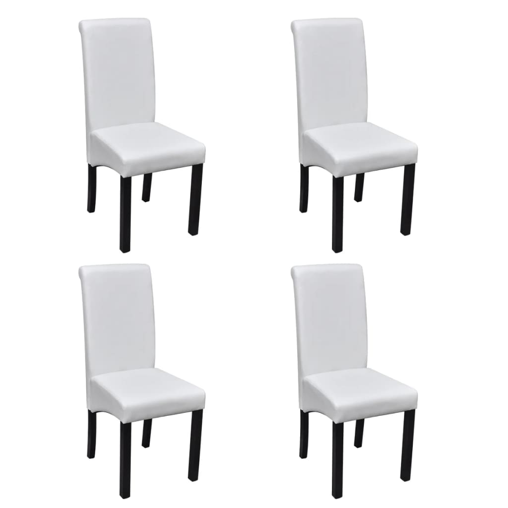 vidaXL Cadeiras de jantar 4 pcs couro artificial branco