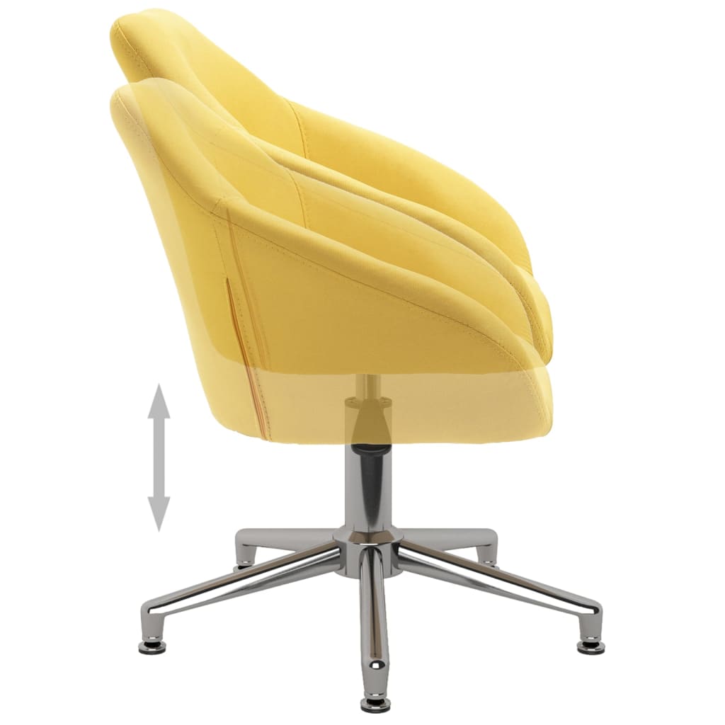 vidaXL Cadeiras de jantar giratórias 2 pcs tecido amarelo