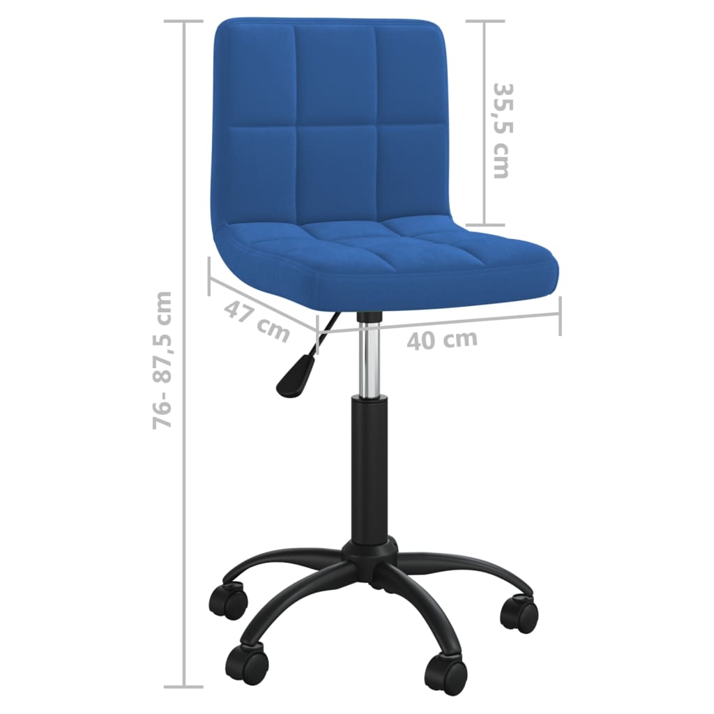 vidaXL Cadeiras de jantar giratórias 2 pcs veludo azul