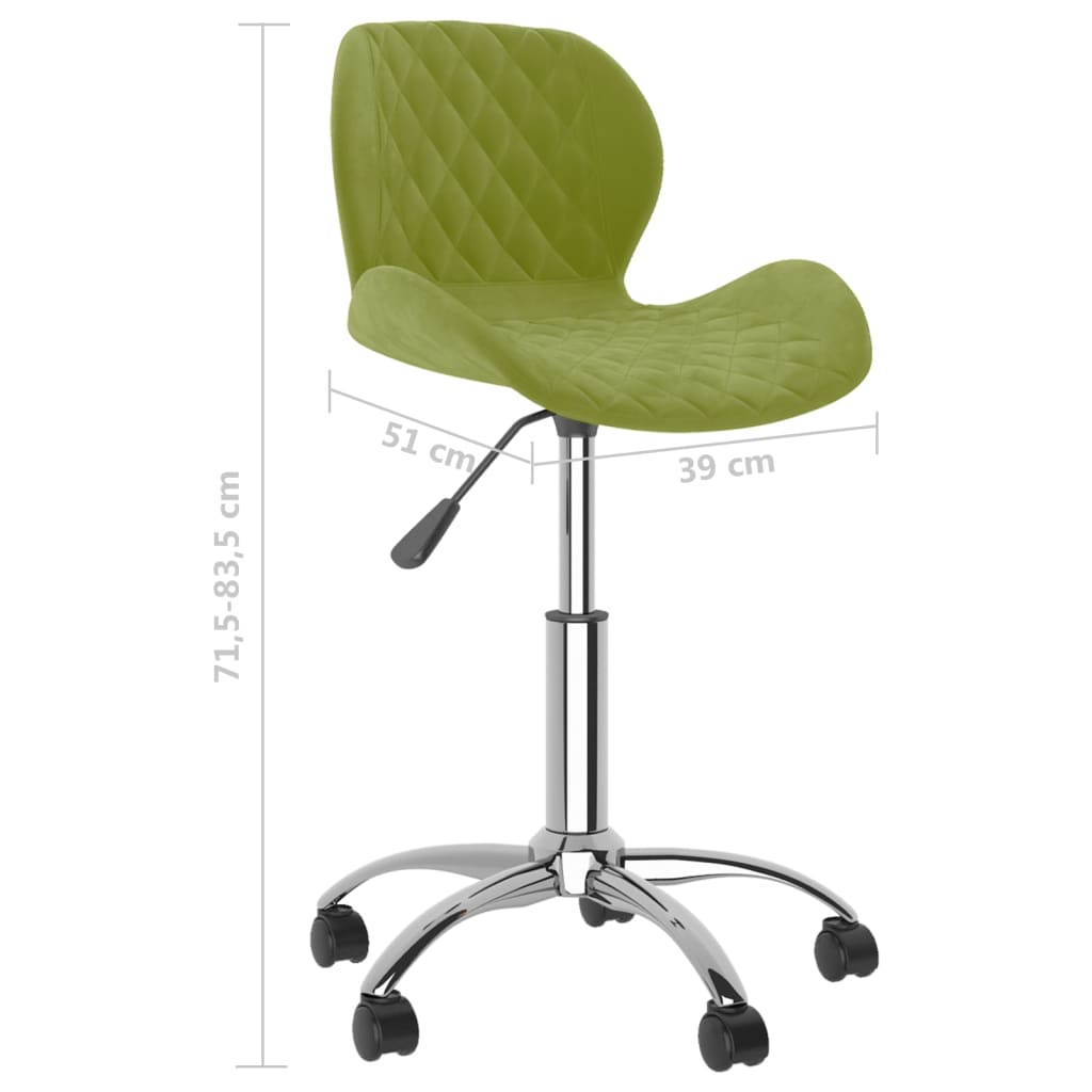 vidaXL Cadeiras de jantar giratórias 2 pcs veludo verde-claro