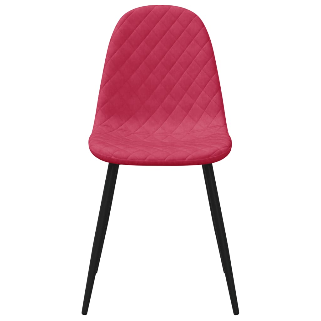 vidaXL Cadeiras de jantar 2 pcs veludo vermelho tinto