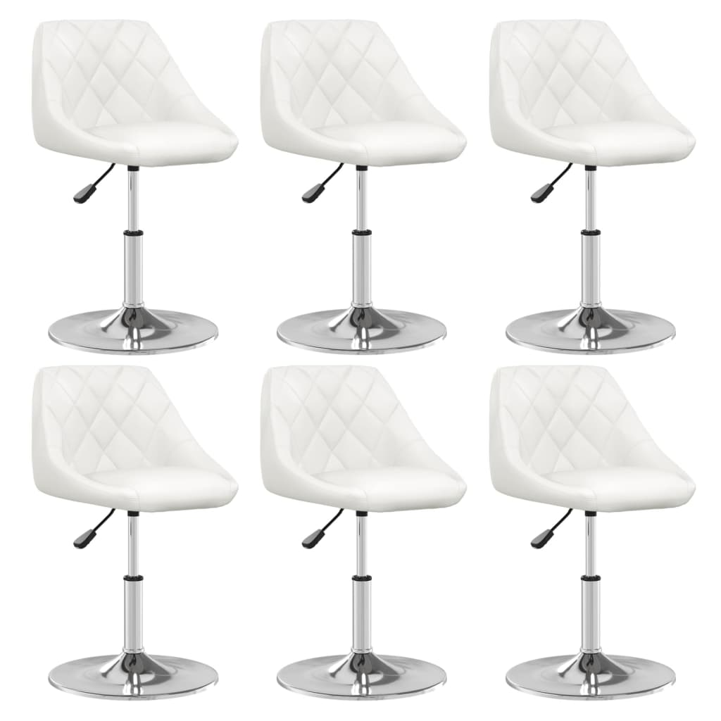 vidaXL Cadeiras de jantar 6 pcs couro artificial branco